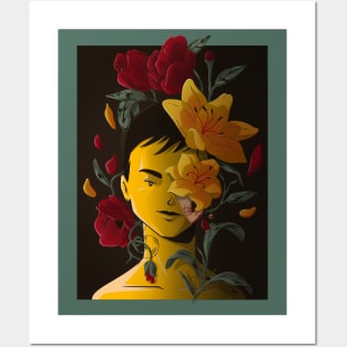 Floral Fantasy woman Posters and Art